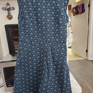 LOFT Teal and White Midi Dress